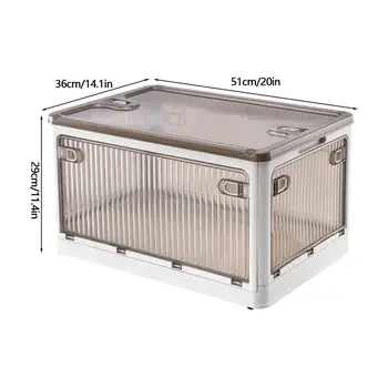 กล่องเก็บของพับได้พร้อมประตูโปร่งใสพร้อมฝาปิดและล้อที่เก็บของเล่นอเนกประสงค์กล่องใส่ของแบบใส 11