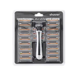 Men's Razor with Imported Blades and Reusable Multi-Tool Head (Grey)