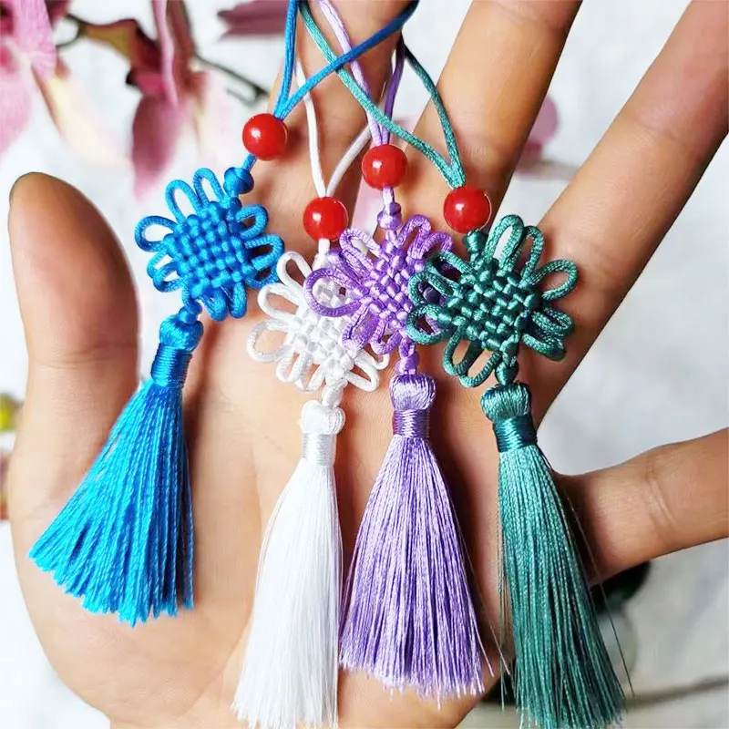 7cm Small Chinese Knot Tassel Beaded Silk Tassels 5-20Pcs Handmade Soft Craft Mini Tassels with Loop Curtain Tassel DIY Decor tassel fringe,tassel decoration,tassel accessories,tassel trim,mini tassels