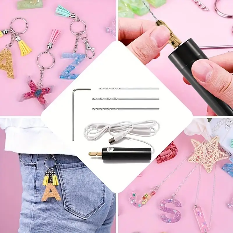 휴대용 미니 전기 드릴 DIY USB 도구 에폭시 수지 쥬얼리 만들기 나무 공예 조각 펜