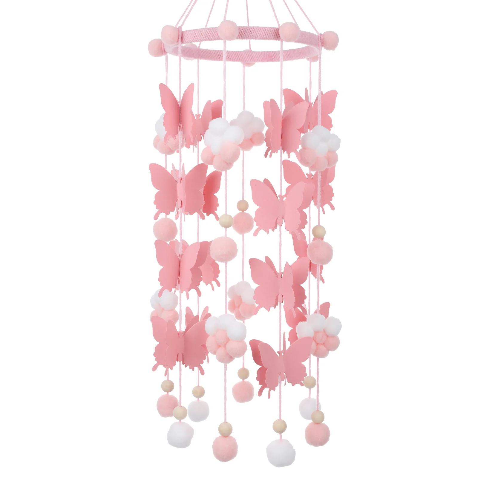 

Bed Curtain Decoration Plush Ball Butterflies Wall Backdrop Pendant Hanging Decor Home Background Pendant Bedroom Warm Pendant