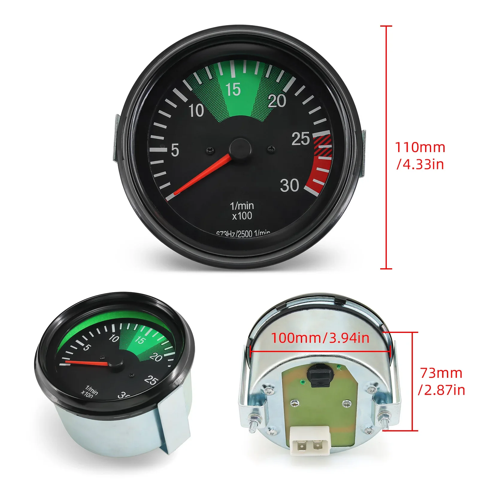 100MM Car Truck Auto Tachometer 2500RPM 300RPM 0025426916 0015424016 Customized