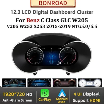 Cabina de panel de instrumentos de 12,3 pulgadas para Mercedes Benz C/GLC W205/S205/W253/X253 2015-2018 NTG5.0/5, panel de tablero Digital automático 1
