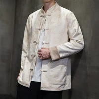 Autumn Jackets for Men Deerskin Velvet Chinese Style Retro Disc Buckle Jackets Man Tang Suit Hanfu Coat Traditional Clothing 2