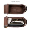 Durable Canvas Zipper Toiletry Bag With Leather Handle Travel Men Wash Shaving Waterproof Storage Bag Women Makeup Organizer Bag 5