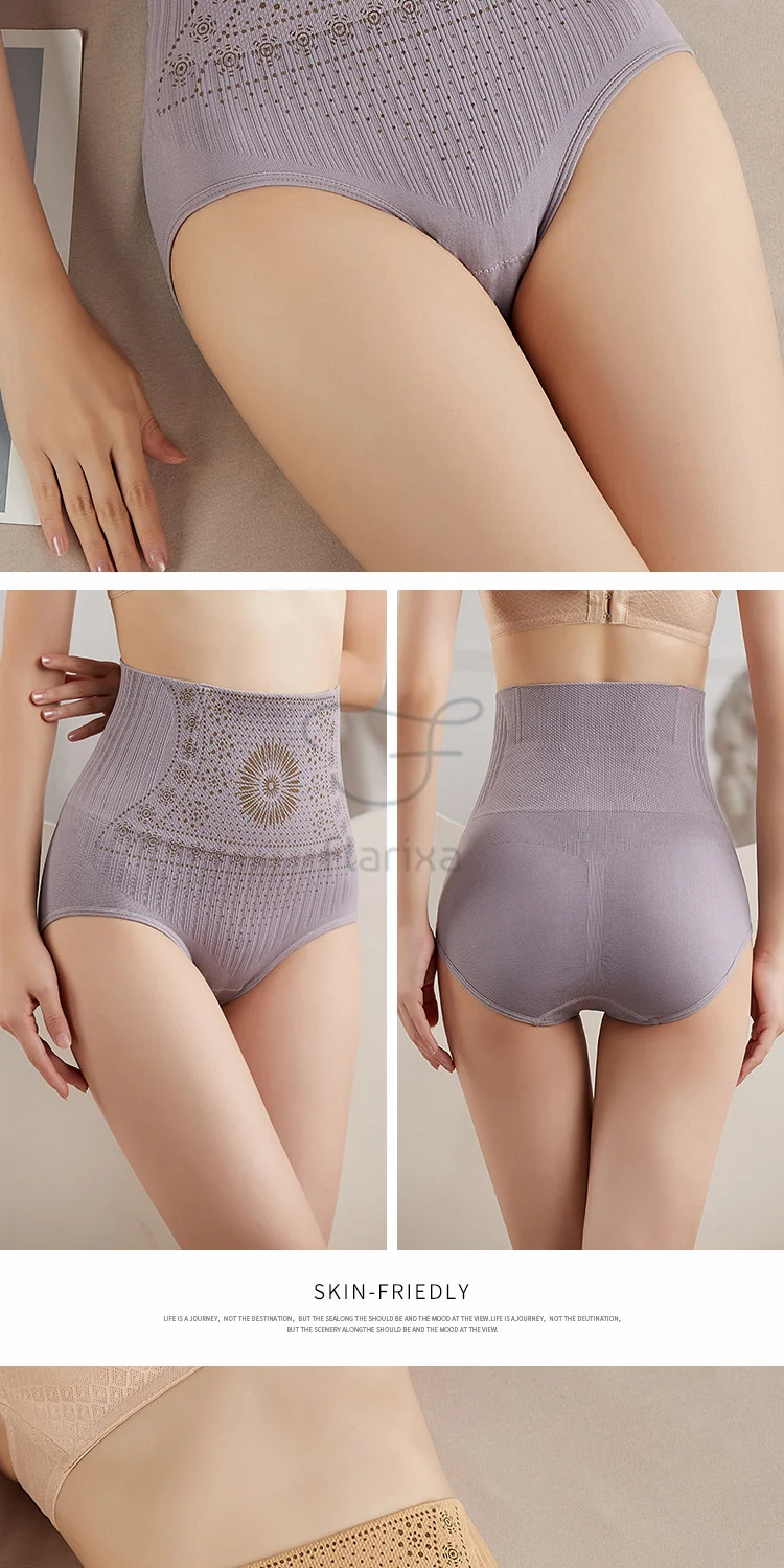 Flarixa Seamless Women's Panties High Waist Flat Belly Panties Body Sh