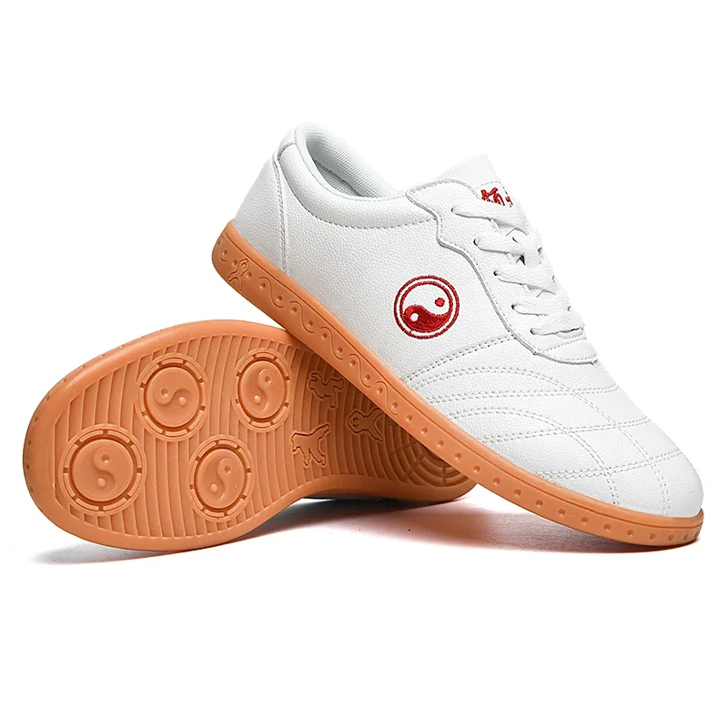 Middle-aged and elderly soft tai chi shoes leather side beef tendon sole anti-slip fitness training tai chi martial arts shoes martial arts shoes
