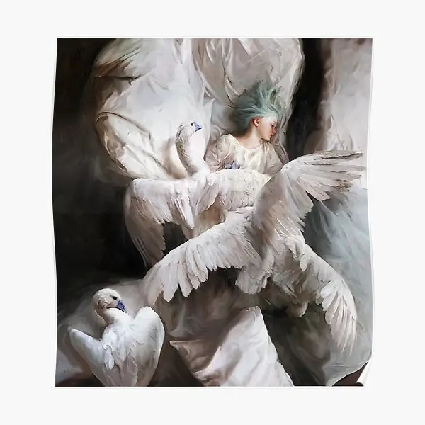 

The Swan Landing Guillermo Lorca Garci Poster Funny Room Picture Modern Painting Home Vintage Decoration Print Decor No Frame