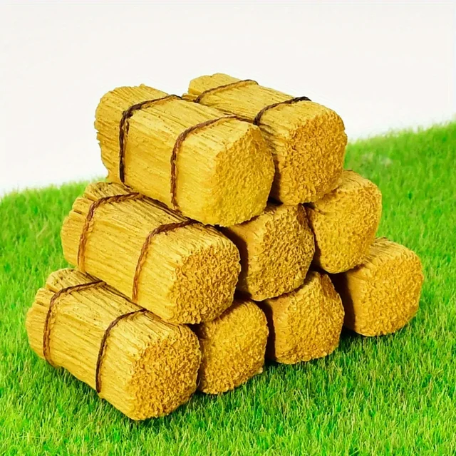 12pcs Mini Hay Bales Mini Straw Hay Miniature Figurine Fake Hay For