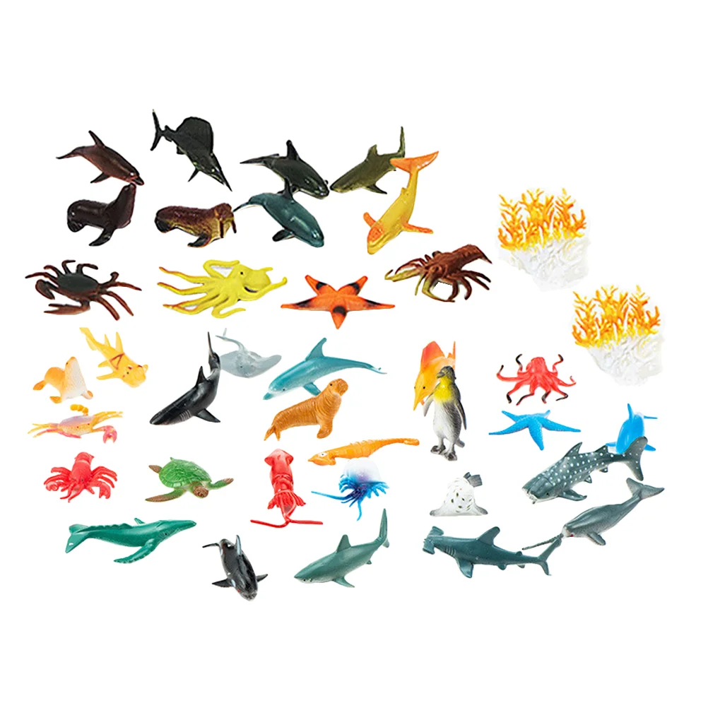 

48 Pcs Simulated Marine Animals Toys Children Ocean Sea ​​turtle Small Plastic Figurines Realistic Lifelike Models