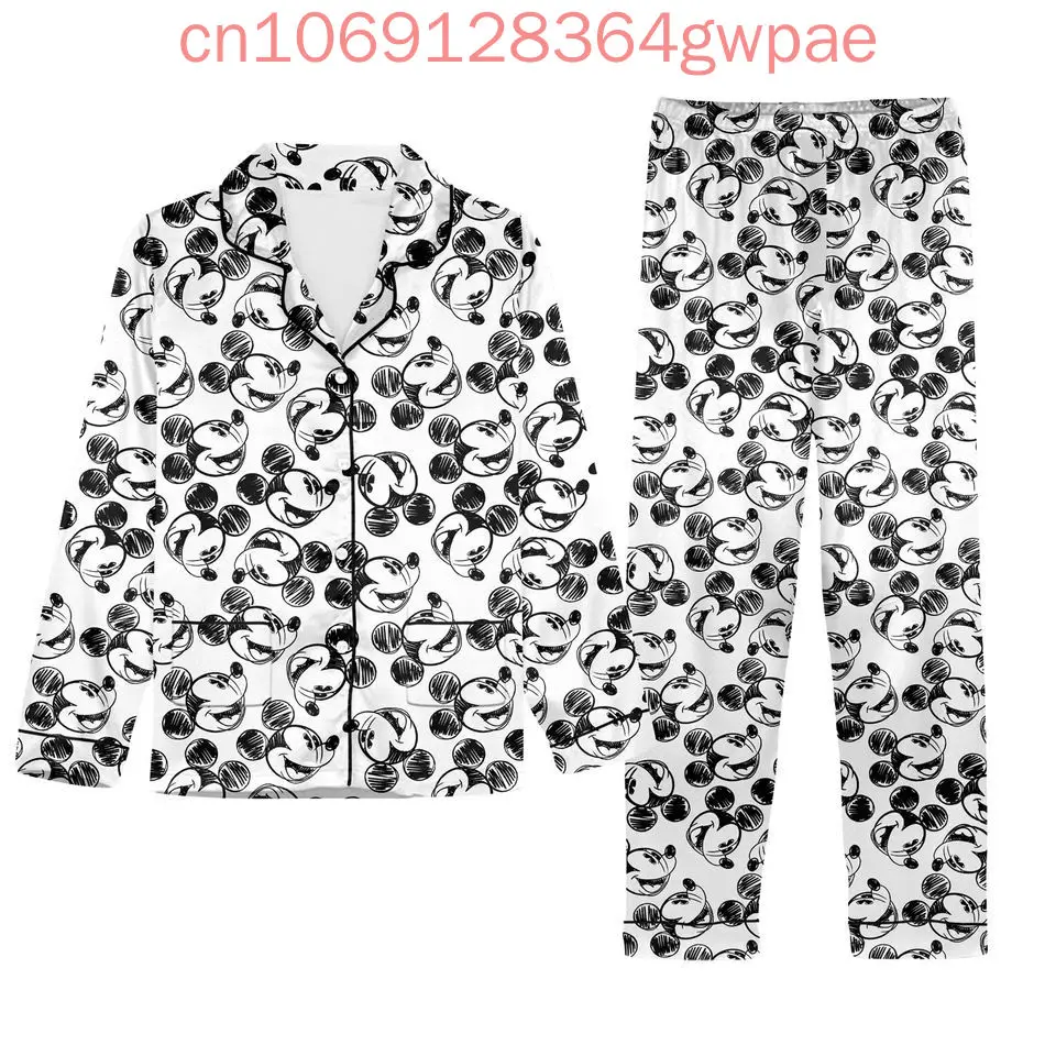Disney Mickey Mouse Cruise Pajama Set Minnie 3d Printed Casual Men's and Women's Long Sleeved Shirt Pajama Set 2