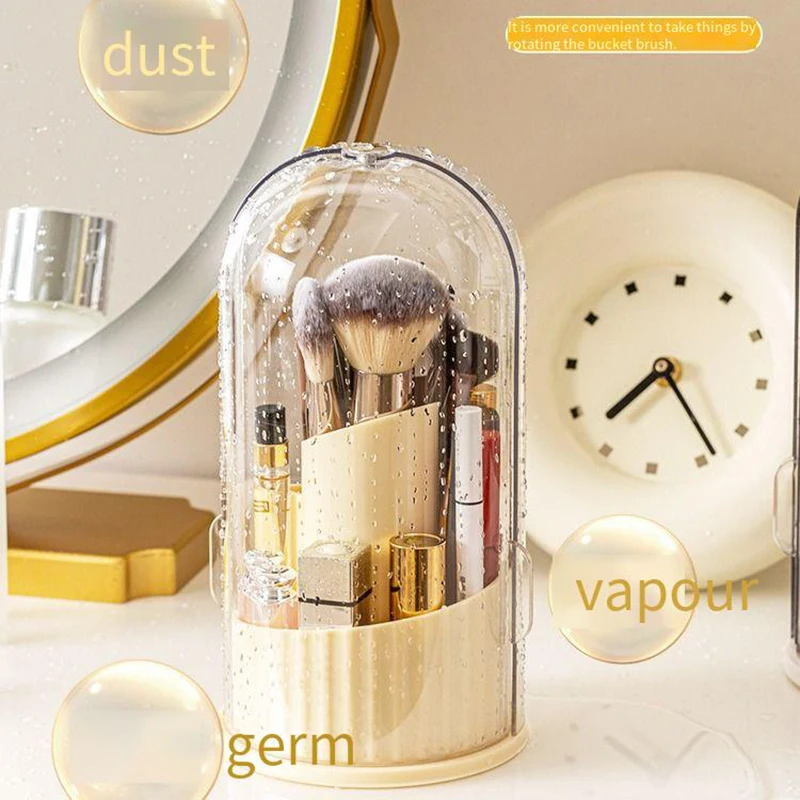 360° Rotating Makeup Brush Holder Desktop Makeup Organizer Cosmetic Storage Box Lipstick Eyebrow Brush Holder Jewelry Container 4