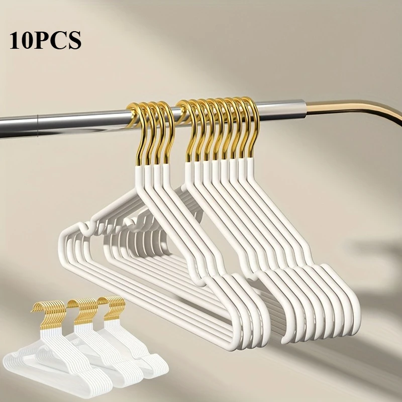 10 قطع من شماعات معطف القميص المعدنية شديدة التحمل...