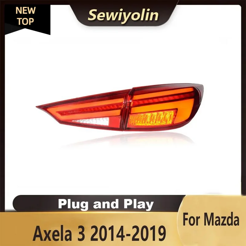 

For Mazda 3 Axela 2014-2019 Car Parts Auto Animation LED Trailer Lights Tail Lamp Rear DRL Signal Automotive Plug And Play
