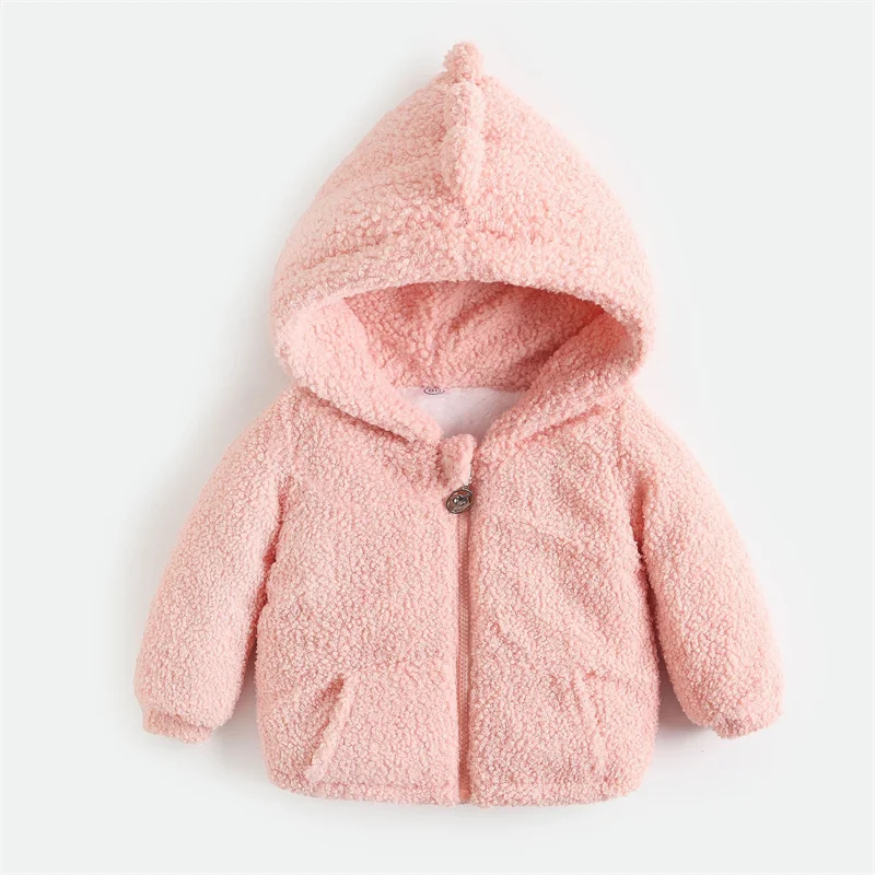 Boys Padded Thickened Outerwear Girls Winter Warm Hooded Solid Color Coat Autumn Children New Casual Cotton Clothes 12M-5Y
