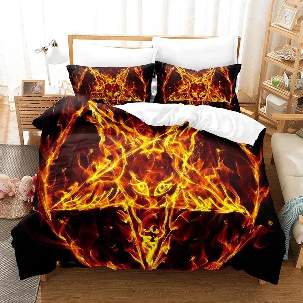 3D Printed Dark Satanic Bedding Set Duvet Cover Bedroom Comforter Covers Single Twin King ​Size Quilt Cover Home Textile 2/3PCS 2