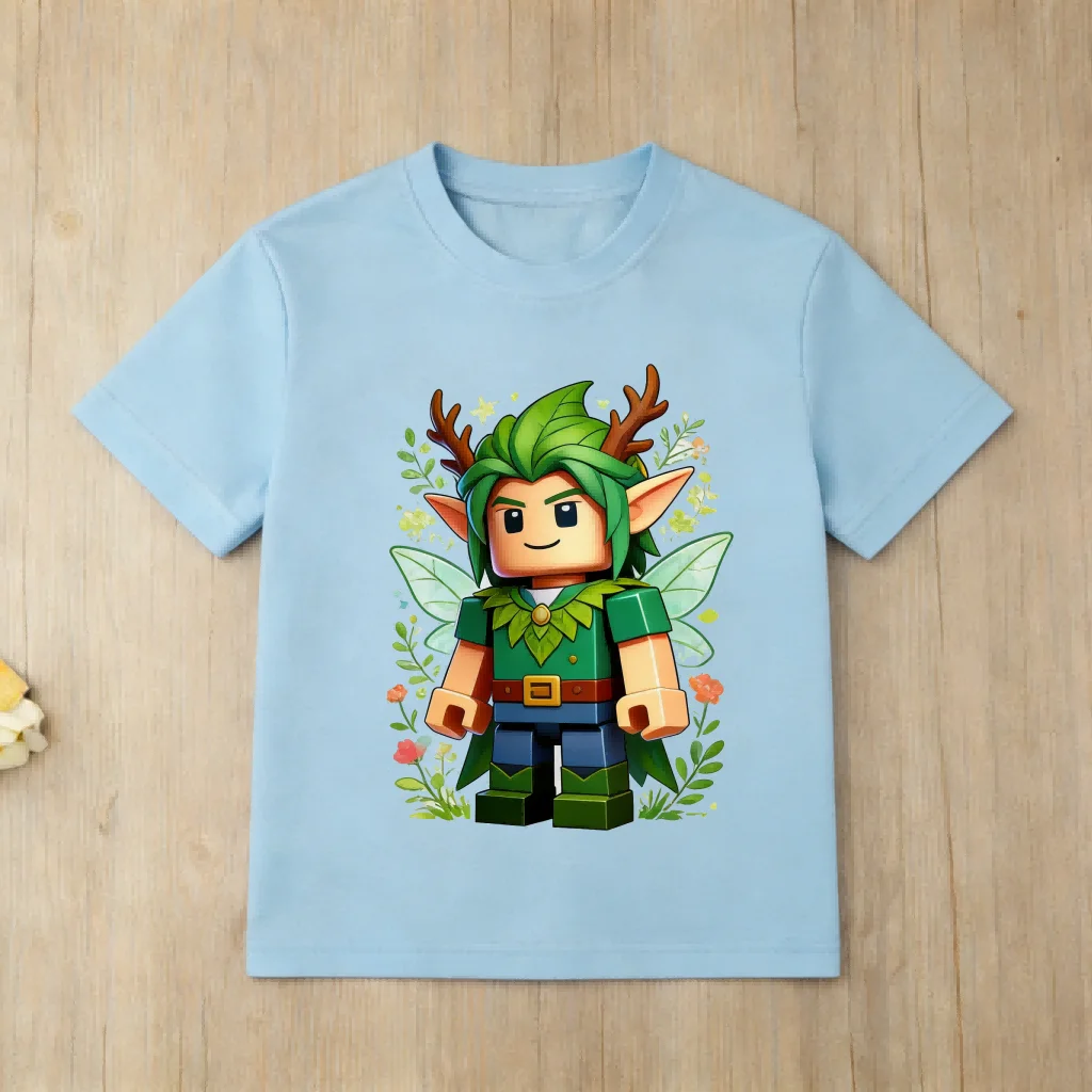 Roblox 탐정 캐릭터 프린트 어린이 티셔츠 소년 소녀 캐주얼 반소매 코튼 티 통기성 여름 데일리웨어 탑