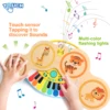 Wooden 2in1 Keyboard Piano Clapping Drum with Light & Music Cartoon Animals Music Toys Educational Toys for 12 months Baby Gifts 3