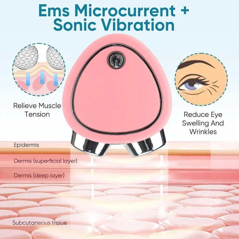 EMS Face Lifting Device Facial Microcurrent Roller Massage Sonic Vibration Skin Tightening Rejuvenation Anti Wrinkle Beauty Care 2