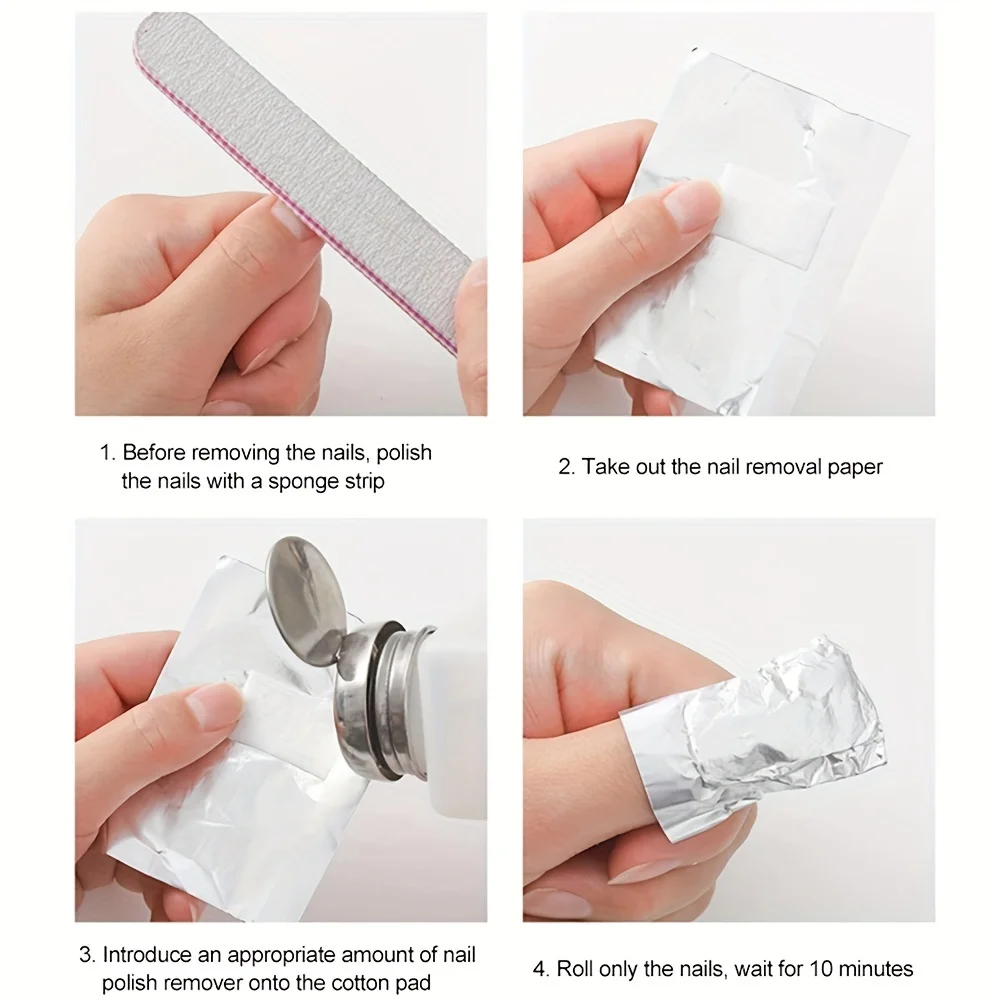 Nail Polish Remover Tin Foil Armor Remover Cotton Aluminium Foil Soak Off Acrylic Nail Wraps Art Manicure Tools