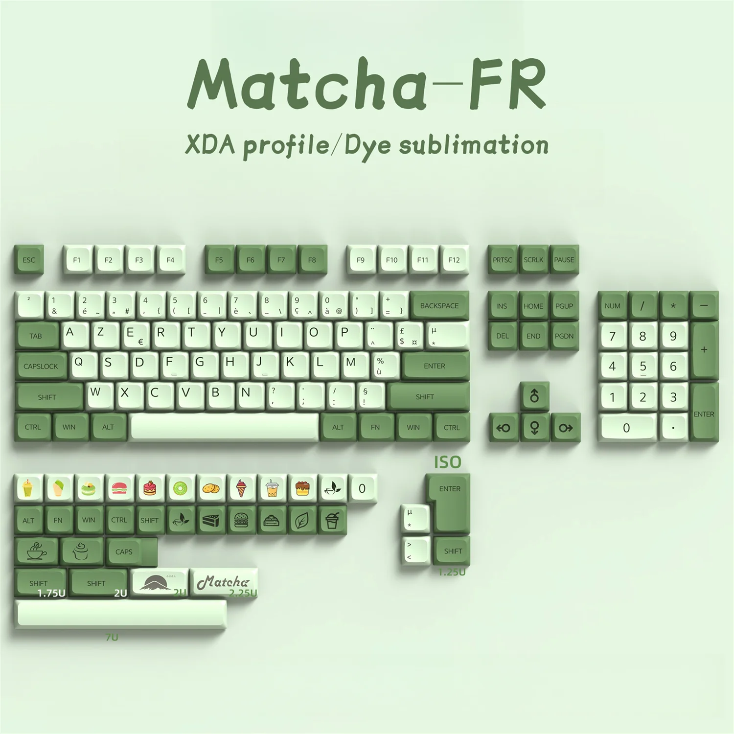 Francês fr Pbt Xda Keycaps Teclado Mecânico Dye Sub Layout Iso Azerty Cherry mx Switch Gmk67 Gmk67 - Imagem 2