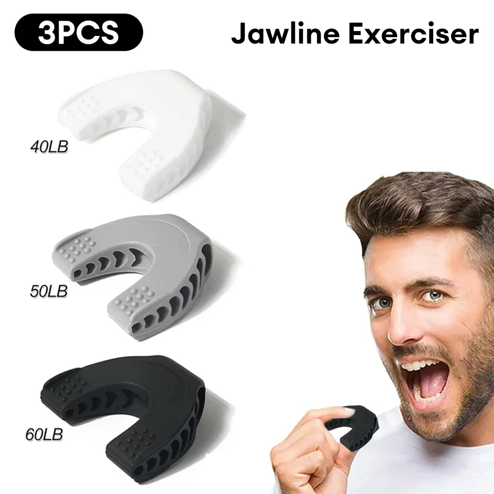 40/50/60lbs Upgraded Jaw Exerciser And Neck Toning, Jawline Exerciser for Men And Women, Face Muscle Trainin Double Chin Reducer jawline jaw exerciser training v face lift fitness face masseter men facial pop n go mouth muscle chew ball chew bite breaker