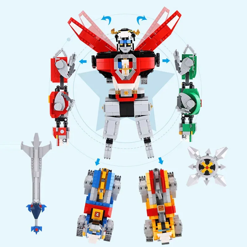 변형 가능한 모델 Voltron Defender of Universe 호환 21311 16057 빌딩 블록 벽돌 장난감, 크리스마스 생일 선물, 5 in 1