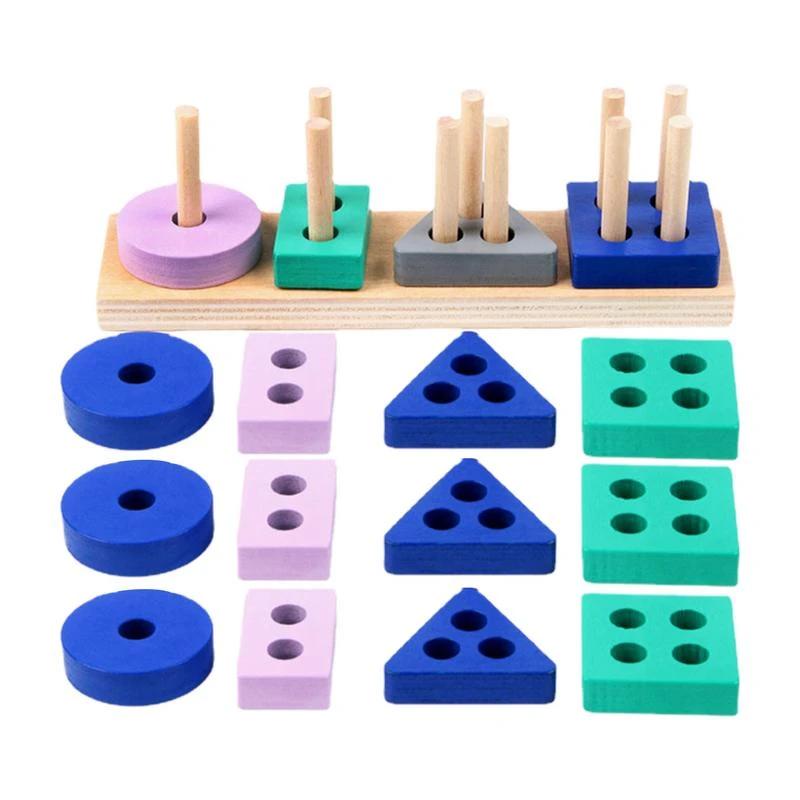 Wooden Block Toys Children DIY 3D Model Building Blocks For Kids Educational Preschool Toys
