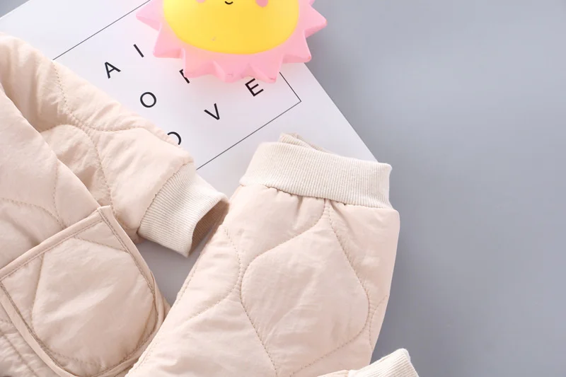 New Winter Children Keep Warm Clothes autumn Kids Boys Girls Thicken Cotton Jacket Pants 2Pcs/sets Baby Infant Casual Tracksuits