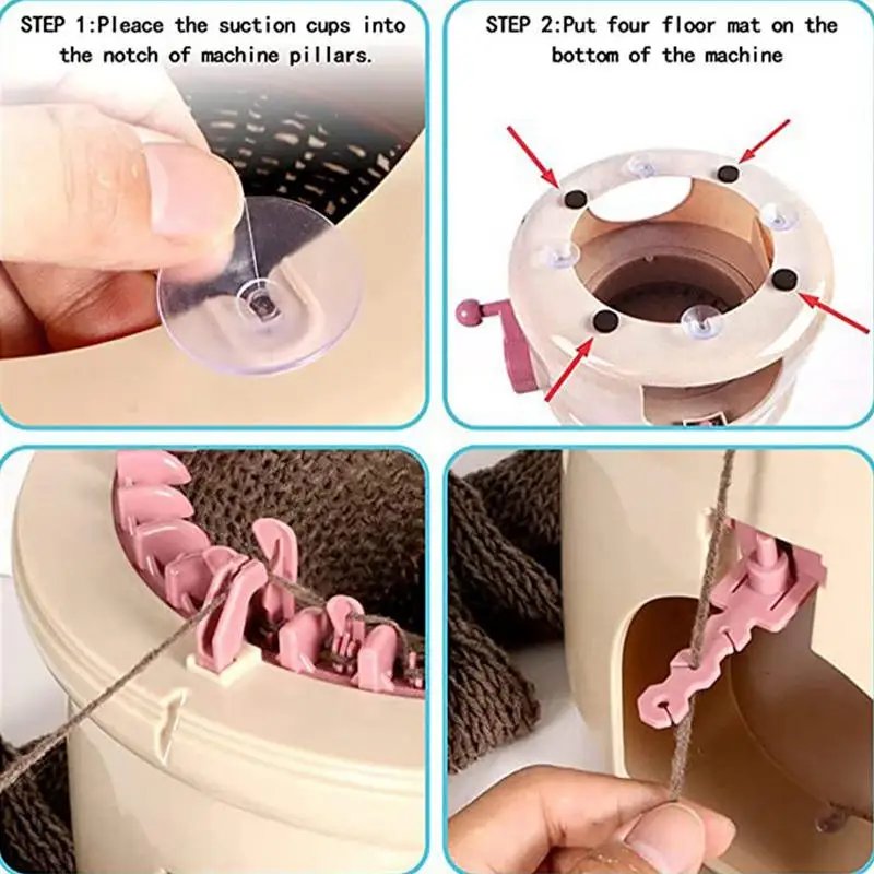 원형 뜨게 양모 기계, 양모 뜨게, DIY 핸드 크랭크 뜨게 기계, 직조 직기, 게으른 뜨게 액세서리, 32 바늘
