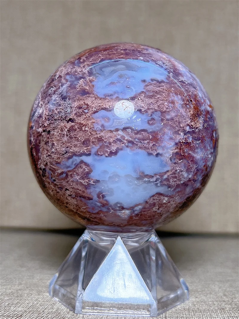 

Natura Crystal Moss Agate SPhere With Druzy Free Form Carving Reiki Healing Stone Home Decoration Exquisite Gift