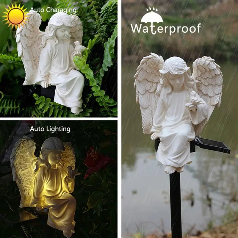 

Angel Solar Stake Guardian Angel Garden Decor Solar Light Outdoor Waterproof Landscape Lamp Home Yard Lawn Pathway Decoration
