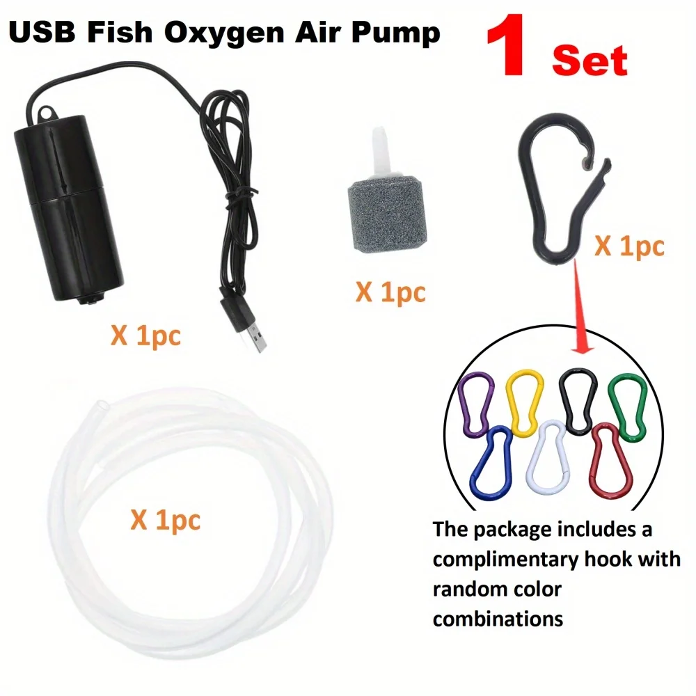Portable Silent Aquarium Air Pump - Mini USB Oxygenator