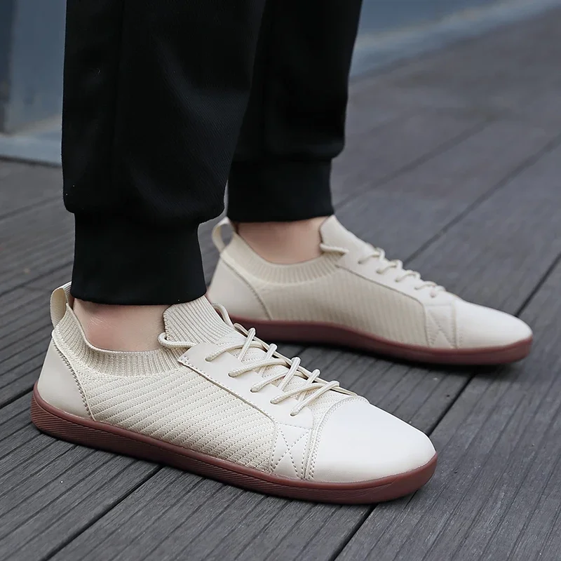 Fashion Unisex Wider Shoes Breathable Mesh Men Barefoot Wide-toed Shoes New Flats Soft Zero Drop Sole Wider Toe Sneakes Big Size