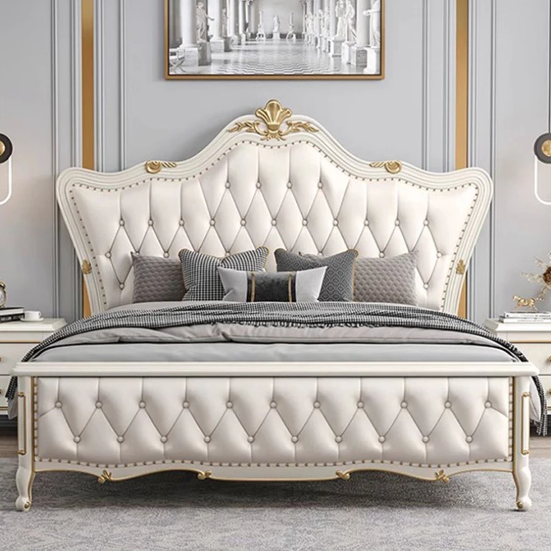 Letto Per Camera Da Letto Kawaii Di Fascia Alta Biancheria Da Letto Con Struttura Matrimoniale In Pelle Estetica Soggiorno Europeo Cama De Solteiro Mo