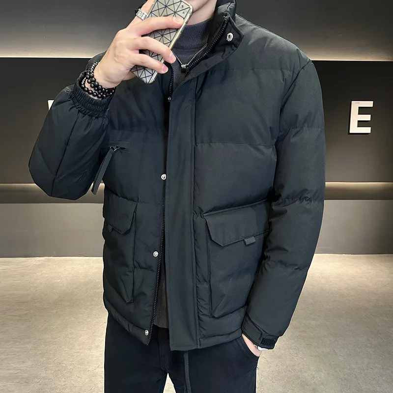 Winter Jackets Men Fashion Casual Jacket Thick Warm Cotton Coat Stand Collar Windbreaker Jacket Men's Parka Jackets Overcoat
