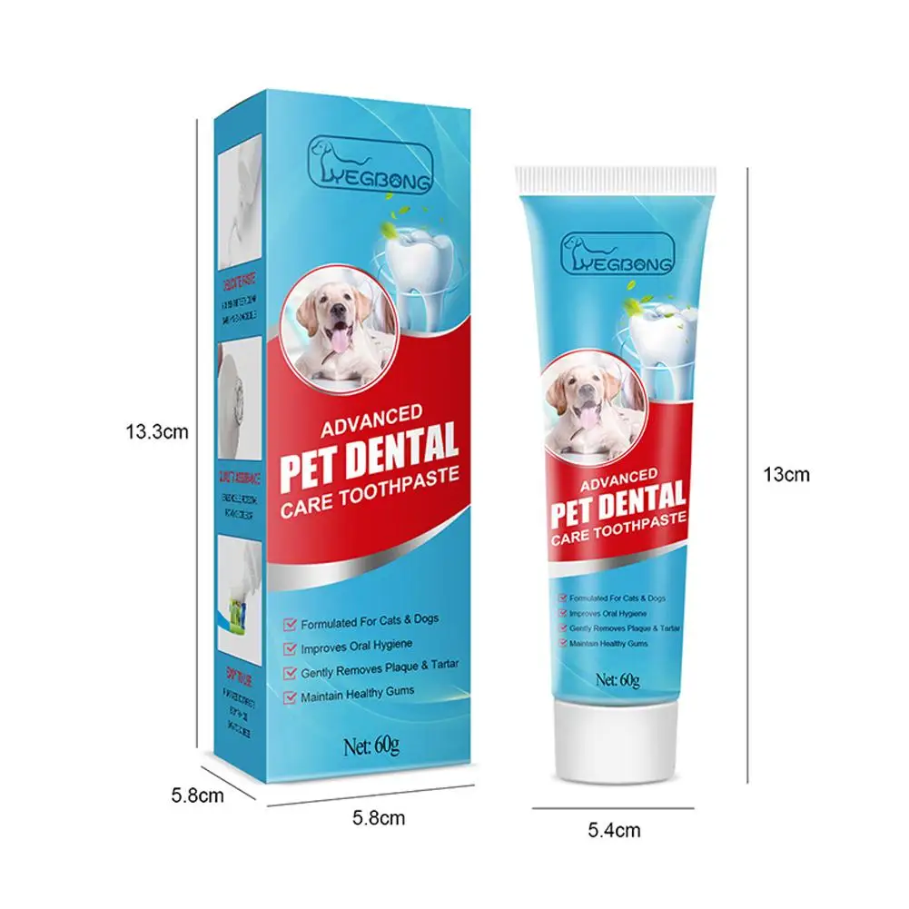 60g Pet Toothpaste Cat Dog Fresh Breath Toothpaste Deodorant Tartar Plaque Cleaning Dog Oral Care Edible Toothpaste Pet Products images - 6