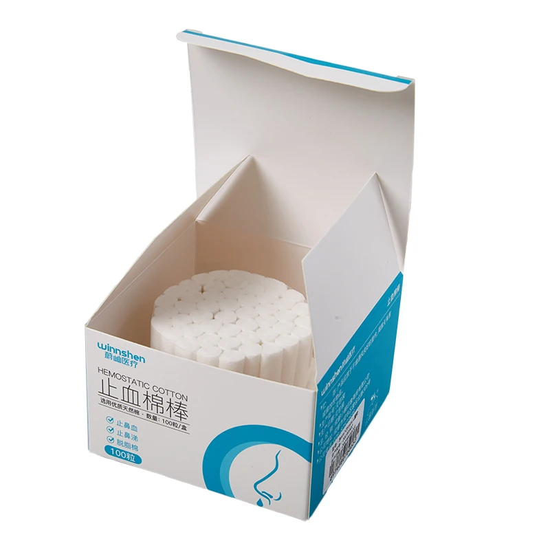 Dental Hemostatic Cotton Swab Roll 100pcs/box