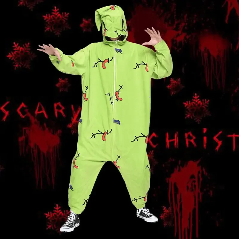 Men's Nightgown Halloween Cosplay Costumes Jumpsuit Onesies Long Sleeve Lingerie Homewear Fluffy Pajamas Loungewear Cartoon