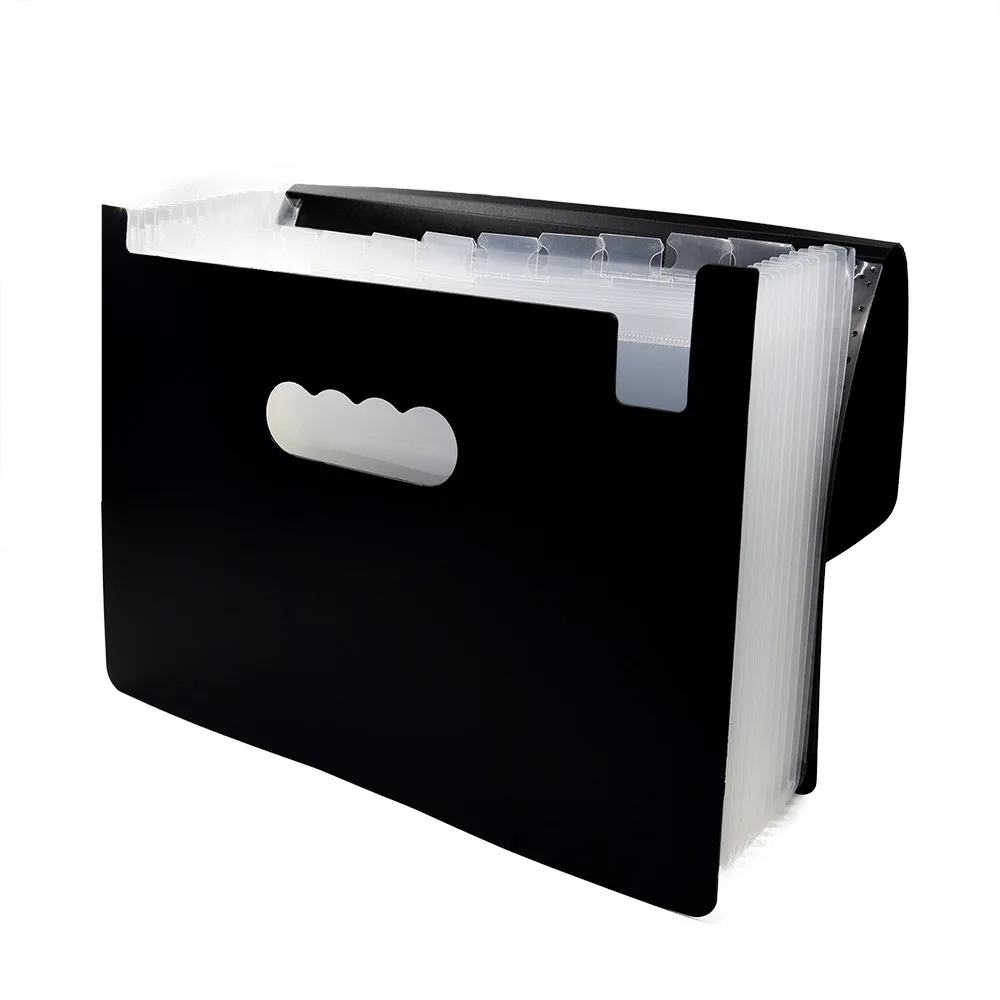 13-Pocket Accordion File Organizer – Expandable Folder For Bills, Receipts & Documents, A4/Letter Size, Tear-Resistant PP, Black - View #9