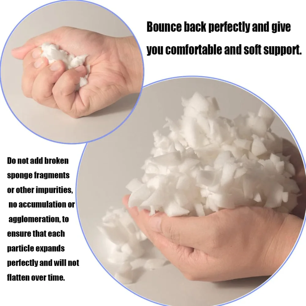 30lbs Shredded Memory Foam Bean Bag Filler bean bag chair with Added Gel Particles-Soft & Convenient for Couch Cushions