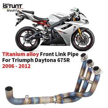 Motorcycle Exhaust Full System escape Modified Hlaf Blue Titanium alloy Front Pipe For Triumph Daytona 675 R 675R 2006 - 2012