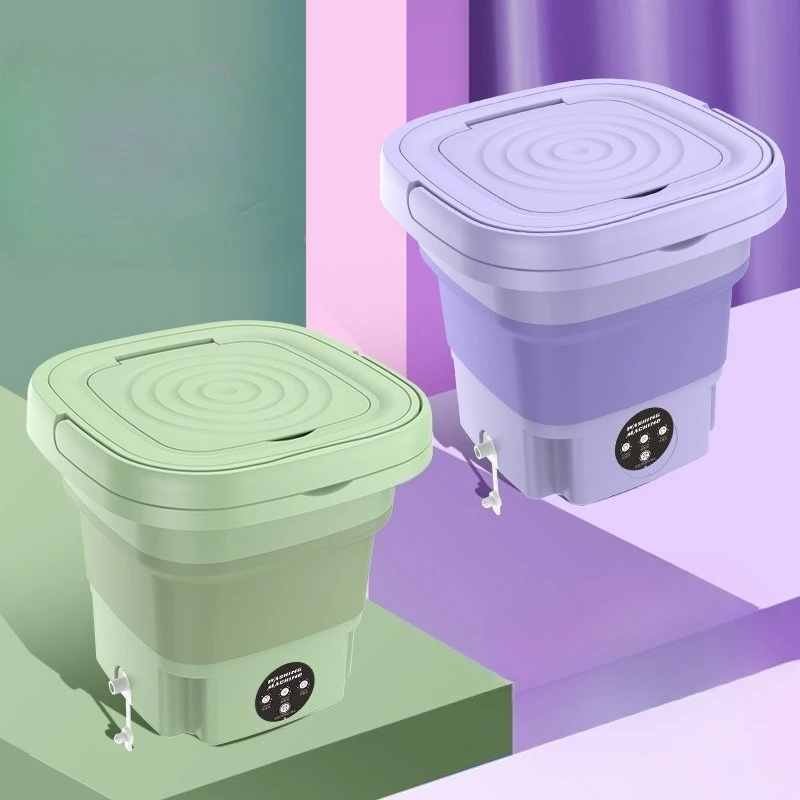 Portable Foldable Mini Washing Machine for Underwear Socks and Baby Clothes with Blue Light Sterilization 8L Large Capacity 1