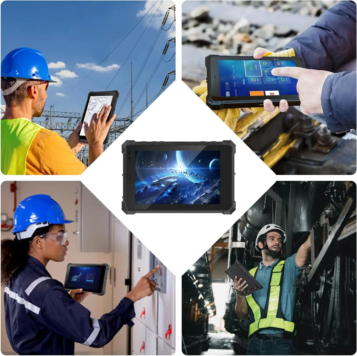 Android Rugged Tablet,8 inch Android 10 Industrial Outdoor Tablet,10000mAh Battery,IP68 Waterproof Tablet