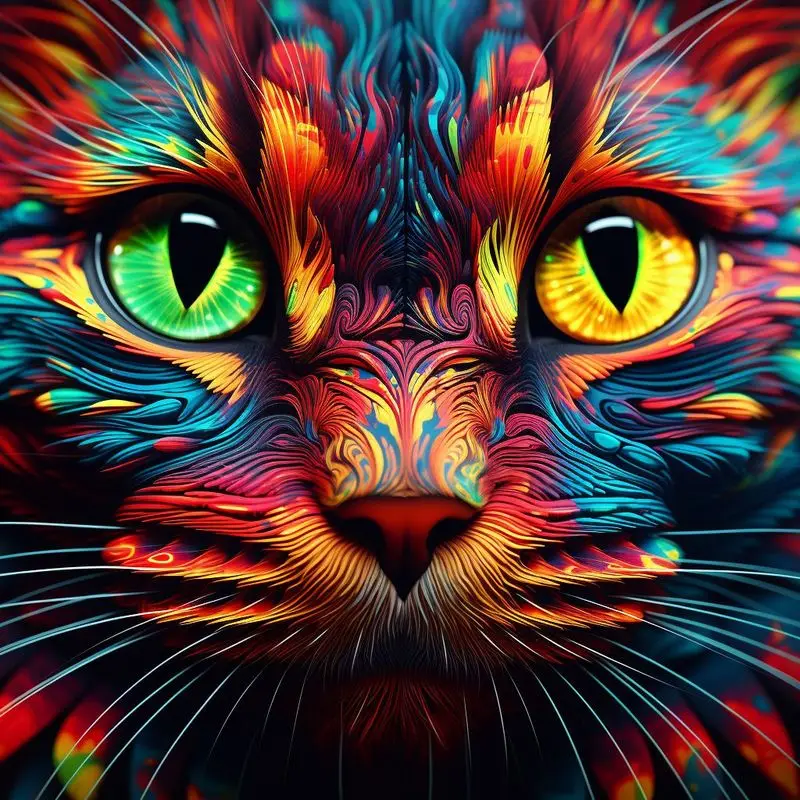 Diamond Painting CHENISTORY 5d Diamond Painting Kit Full Square/Round Drill Abstract Cat Mosaic Diamond Embroidery Animal Beaded Pictures Home Decor