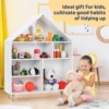 Toy and Book Organizer for Kids Wooden Storage Display Cabinet Bookshelf w/6 Open Shelves for Playroom, Classroom, Living Room 6