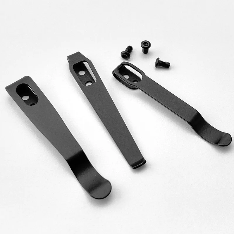4 Types 420 Stainless Steel Knife Pocket Clip Back Clamp with 3pcs M2.5 Screws DIY Make Replace Accessories Parts