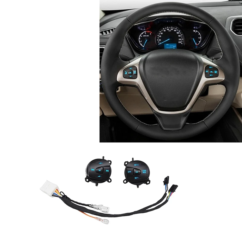 

Car LED Steering Wheel Cruise Control Switch Button With Wiring For Ford Fiesta MK7 MK8 Escort Ecosport 2013-2015