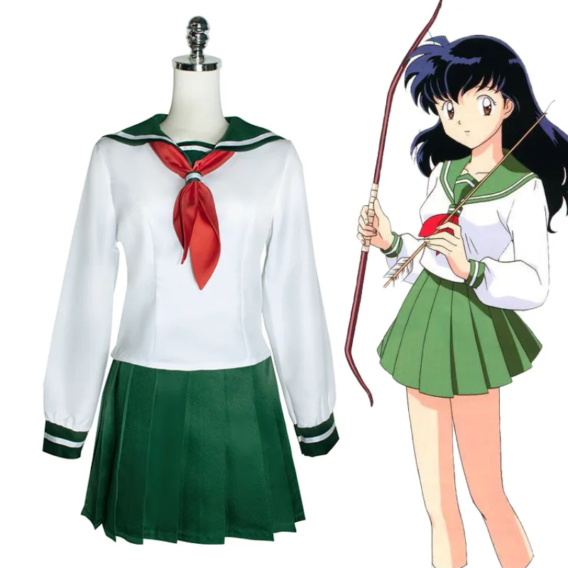 

Anime Cosplay InuYasha Higurashi Kagome Women Girls Uniform Shirt Skirt Suit Halloween Carnival Adult Costumes