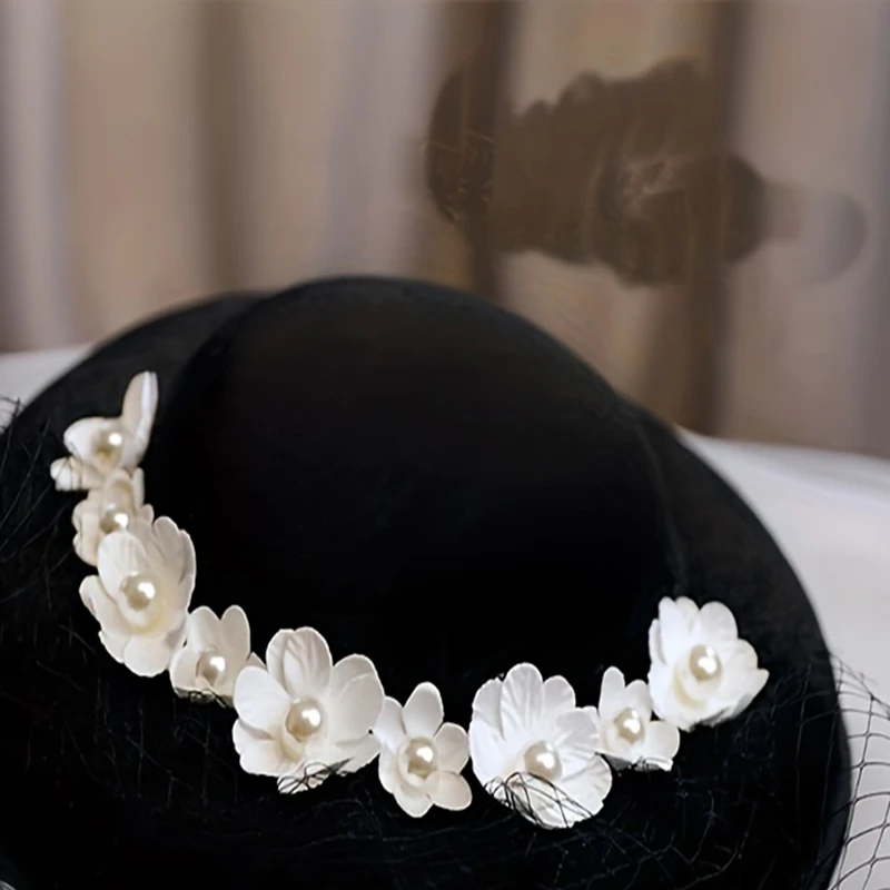 Hair Accessories Bridal Hair Accessories Hepburn French Veil Flower Hat Bridal Headwear Studio Accessories